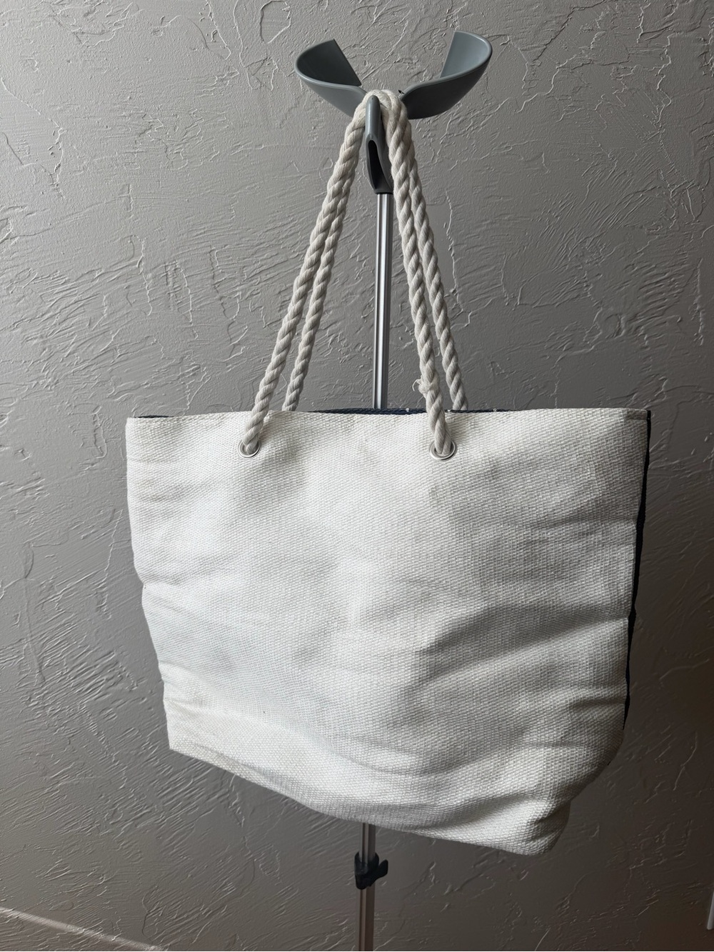 Canvas Thin Blue LineFlag Tote Bag with Blue Stripe - Picture 3 of 5